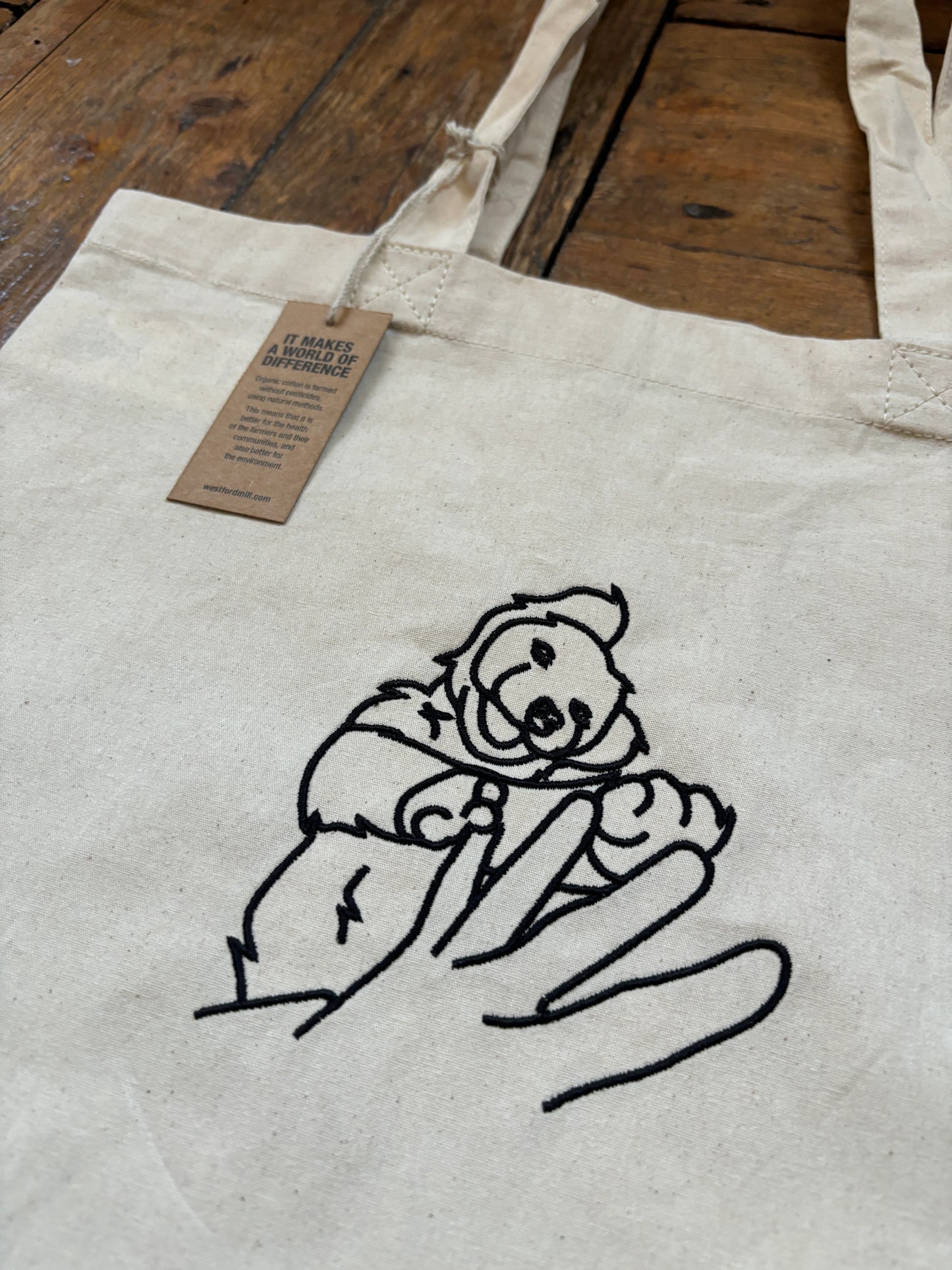 Een totebag bedrukt met een huisdier. Goede kwaliteit.